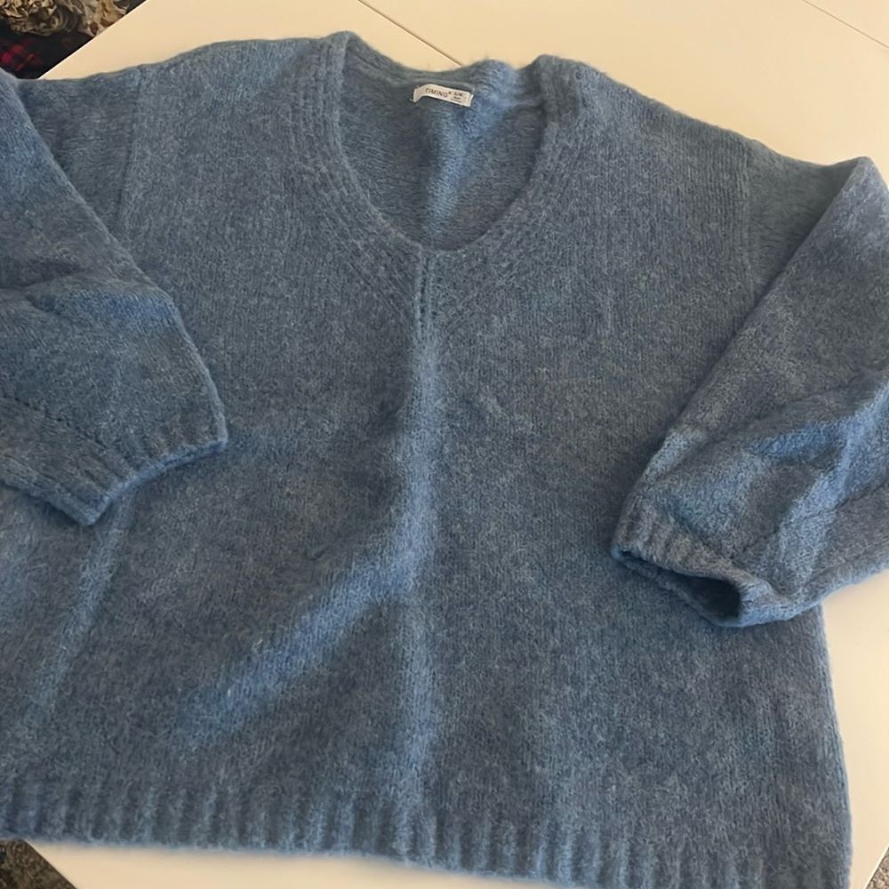 Blue V Neck Sweater